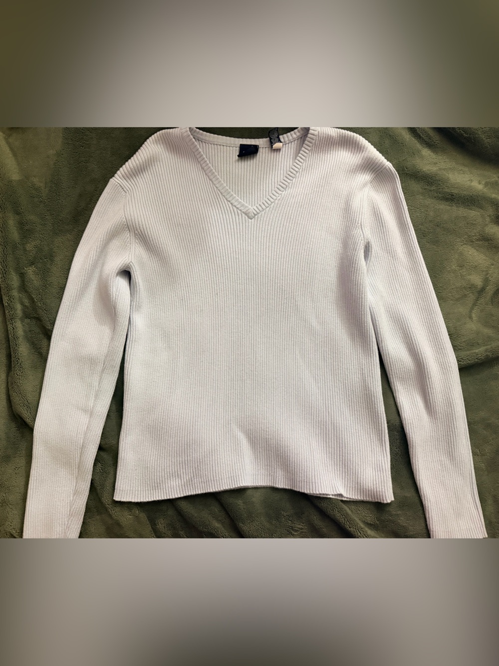 Gap Classic V-Neck Ribbed Sweater - Light blue